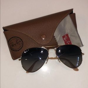 Ray Ban Aviator Gold Blue/Grey Gradient Polarized